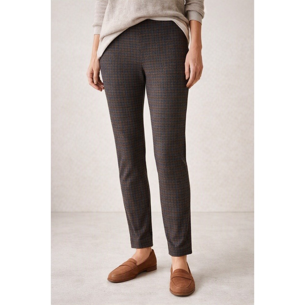 J. Jill Houndstooth High Rise Stretch Knit Leggings sz S Nutmeg Brown Multi NWT